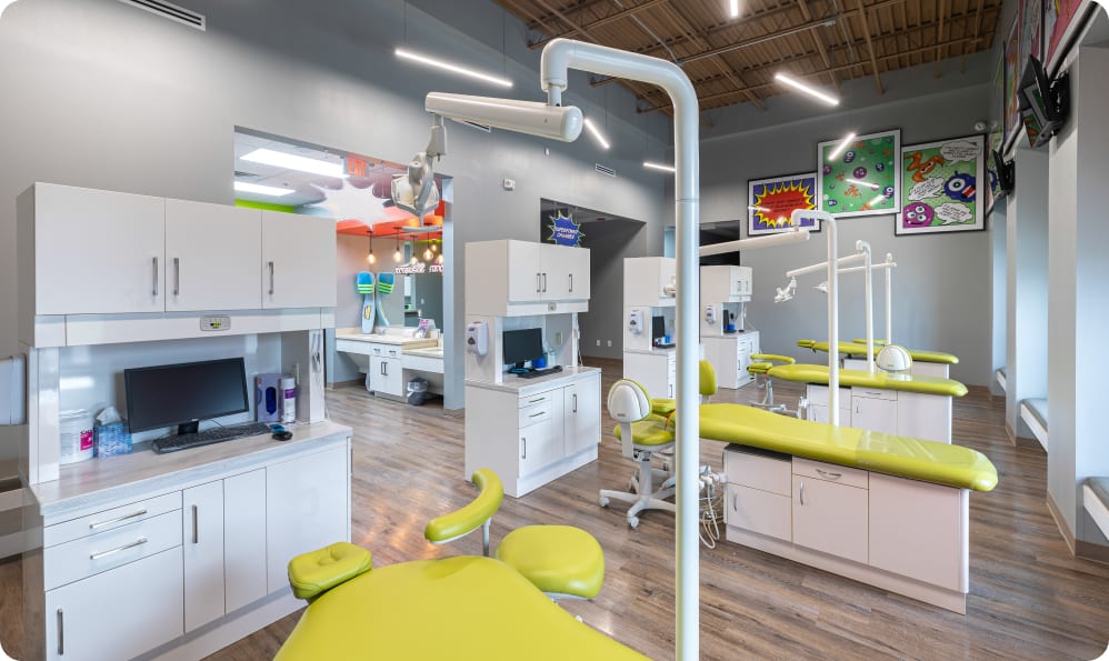 Interior of a completed commercial dental office built by Guzman Construction